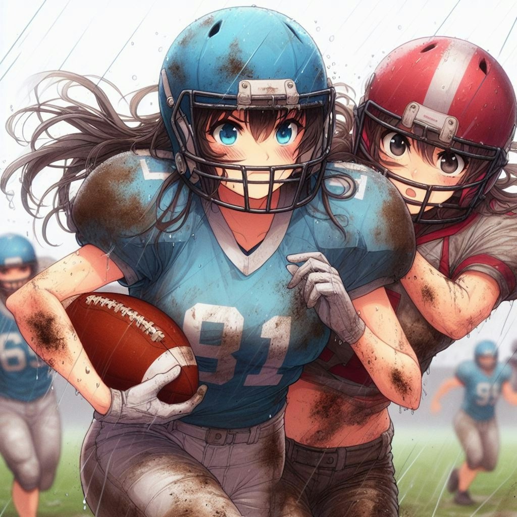 🏈泥まみれの女子アメフト 95