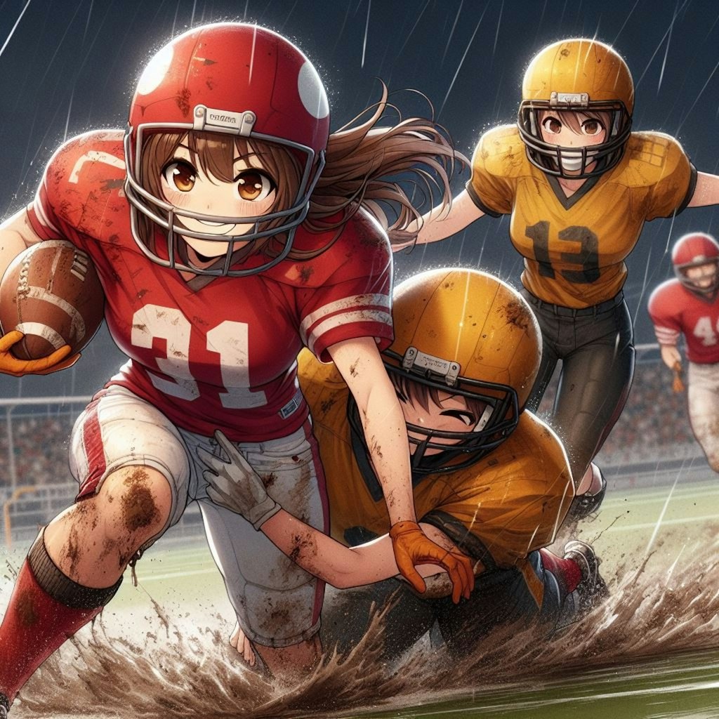 🏈泥まみれの女子アメフト 95