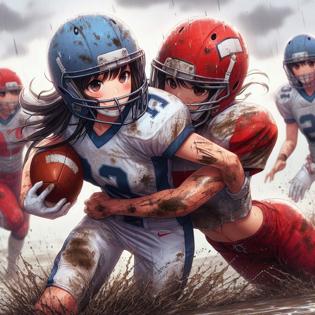 🏈泥まみれの女子アメフト 95