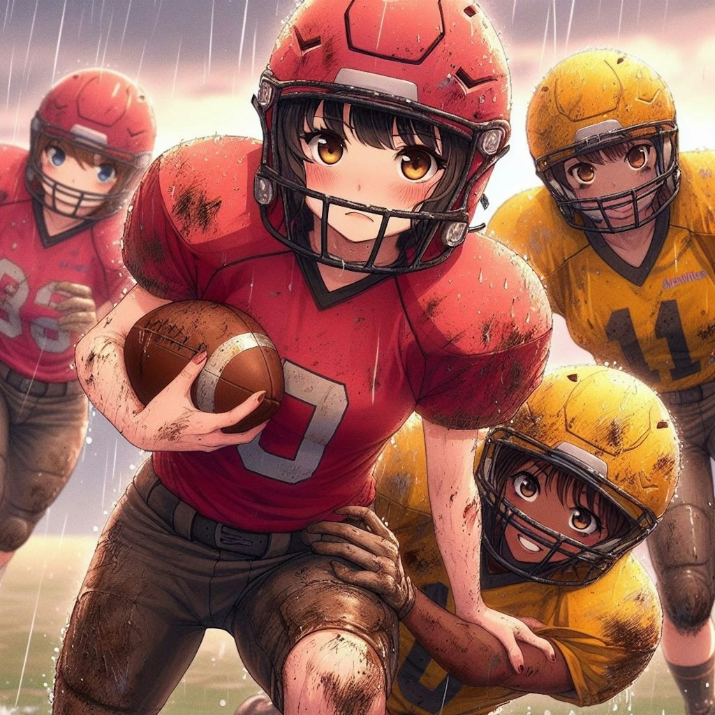 🏈泥まみれの女子アメフト 95