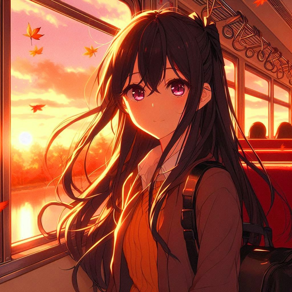 列車の旅に出た、うちの子と夕焼け空＊その2(9枚)