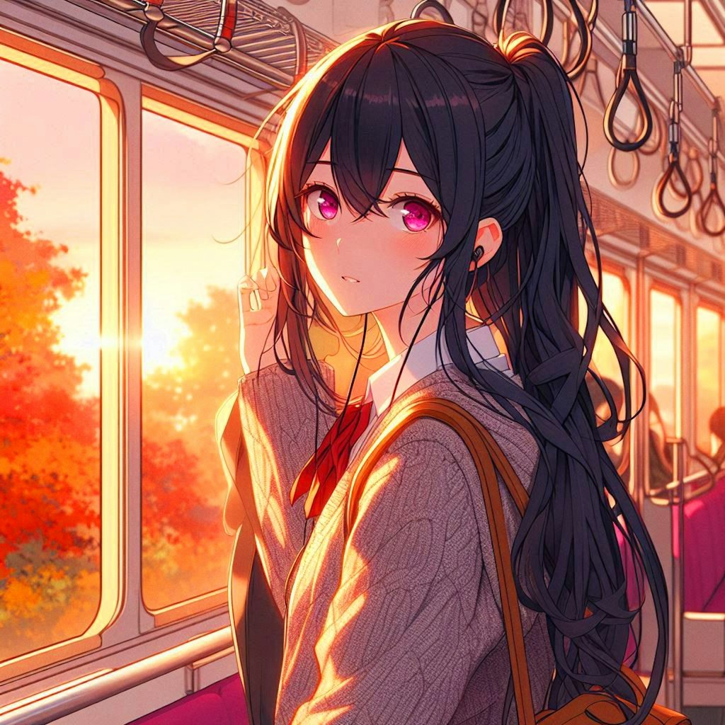 列車の旅に出た、うちの子と夕焼け空＊その2(9枚)