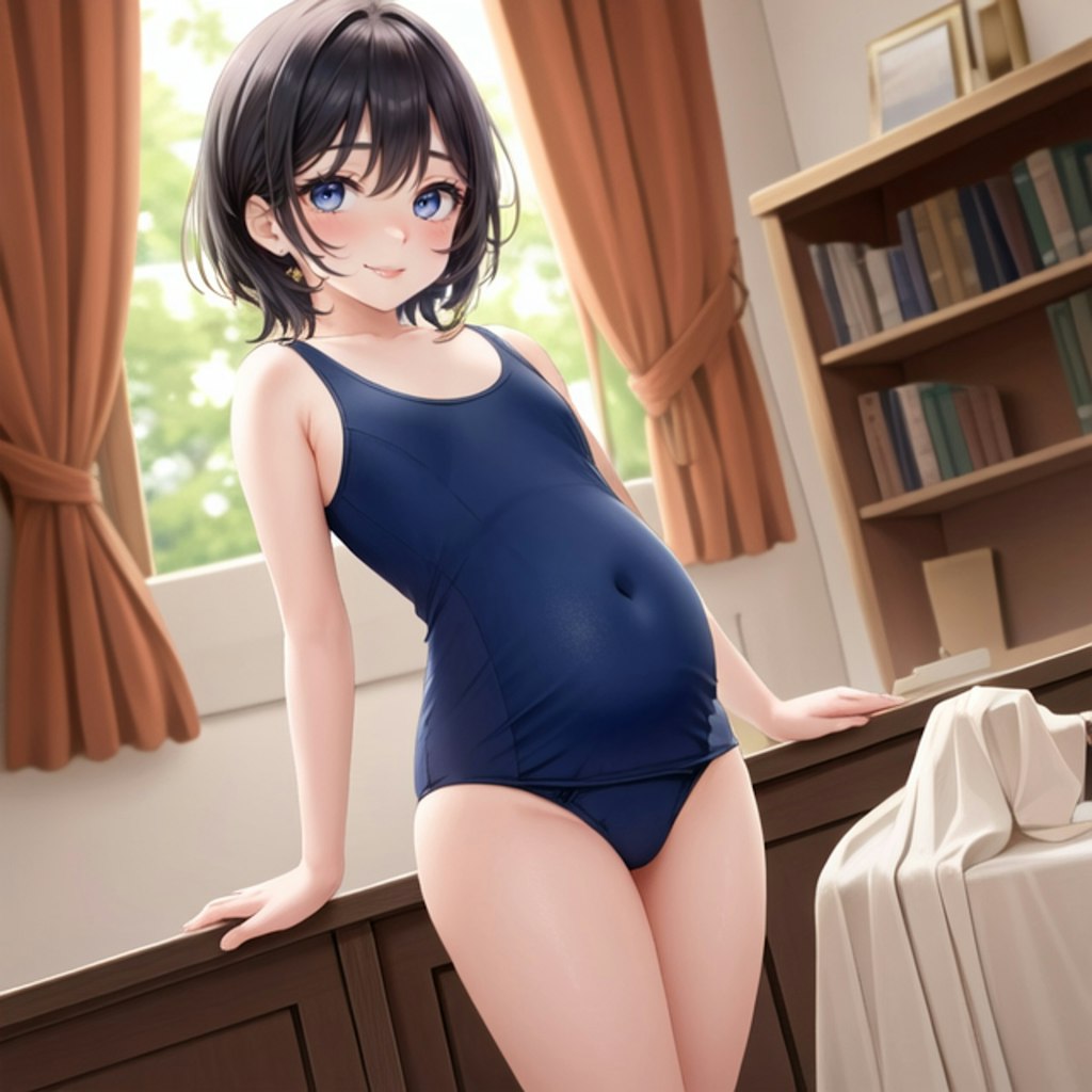 [R-18] スク水妊婦 (12枚)