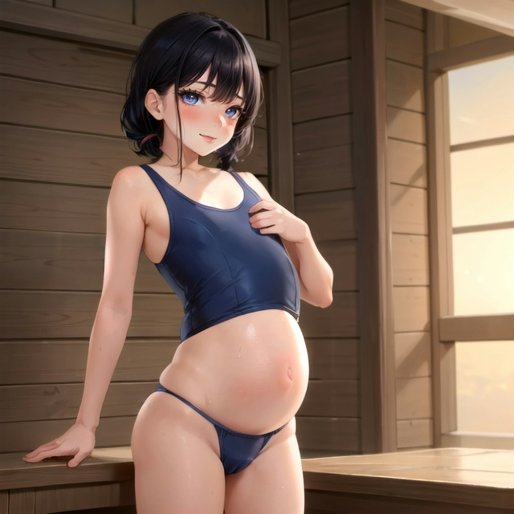 [R-18] スク水妊婦 (12枚)