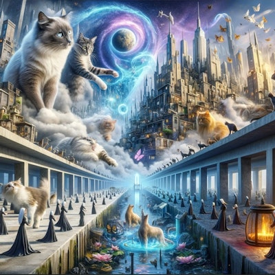 Enchanted Whiskers: The Magical Metropolis of Sorcerer Cats.