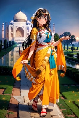 インドの民族衣装サリーです