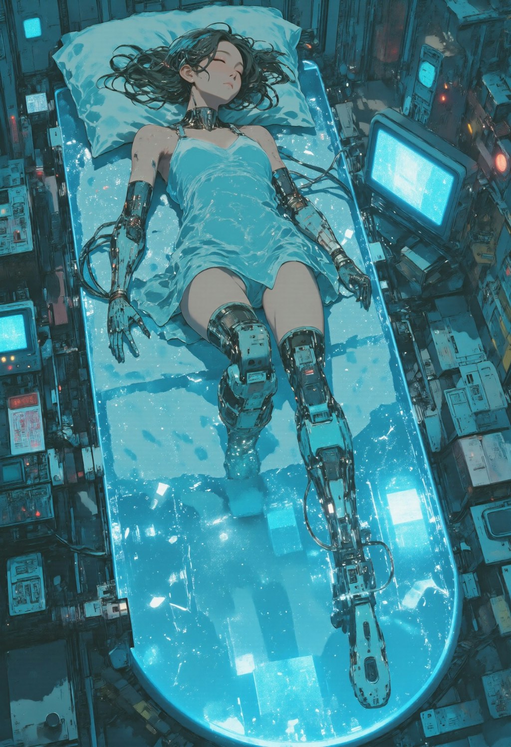 休息するサイボーグ