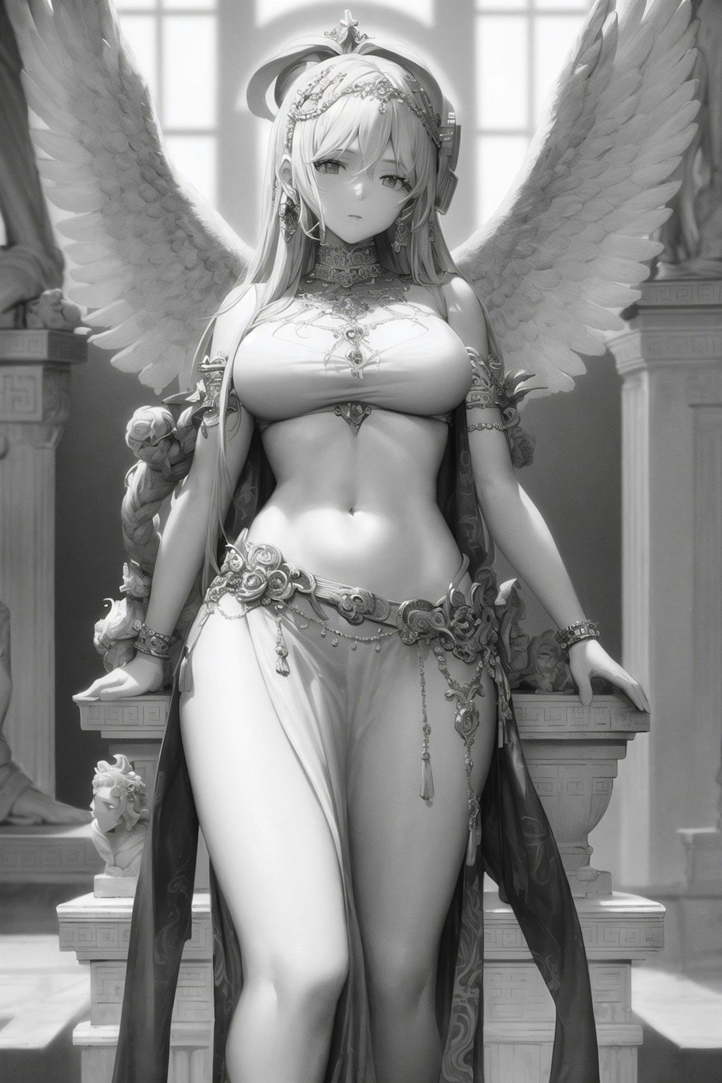 翼ある女神さまの彫像