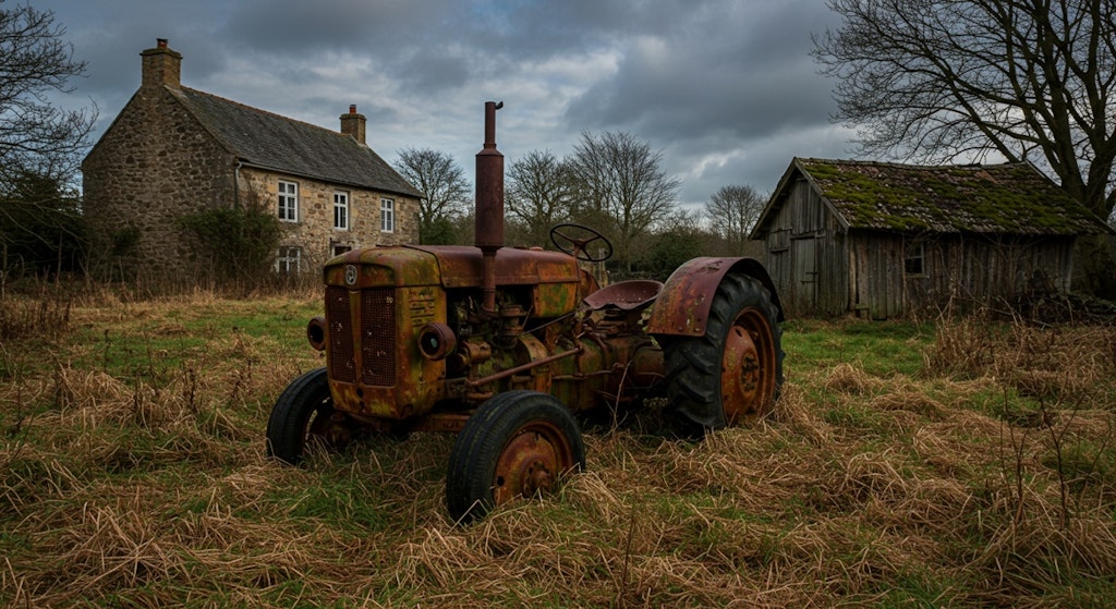 放置されたトラクター