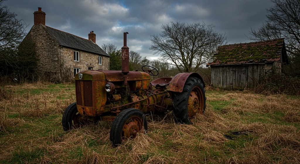 放置されたトラクター