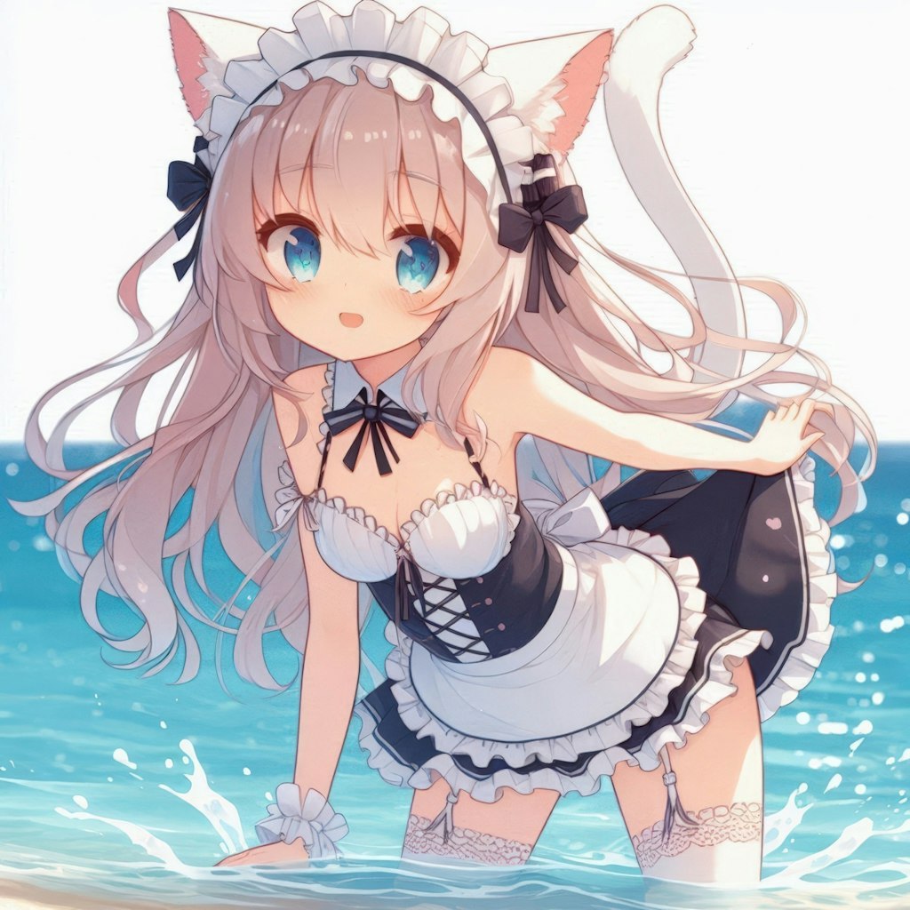 海で遊ぶ女の子