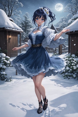 雪月花 ～雪景色とドレス～