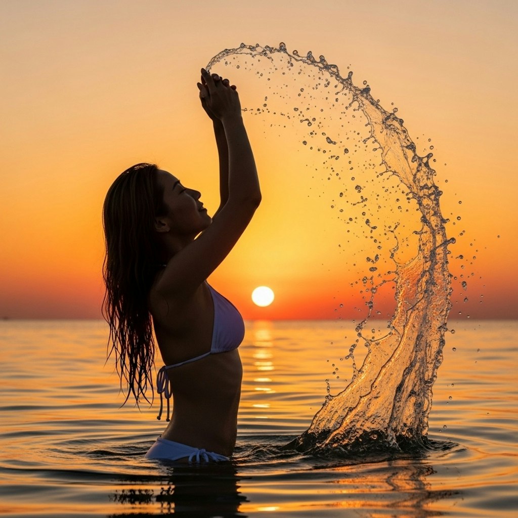 夏の夕陽