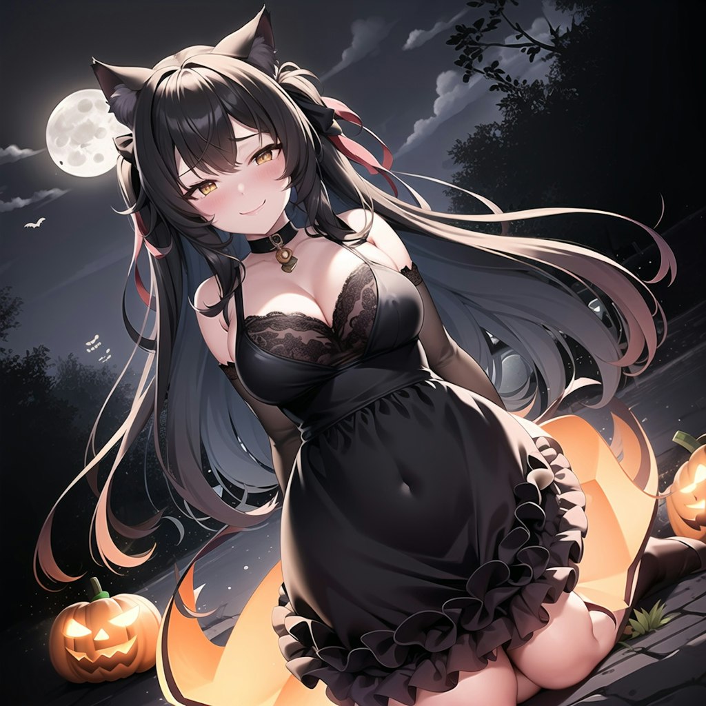 ハロウィンに出没した狼娘