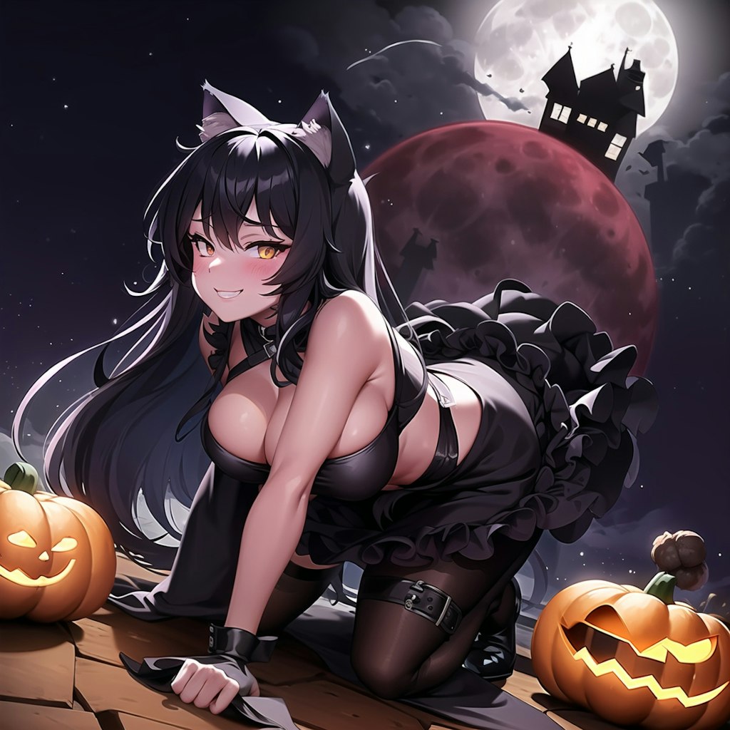 ハロウィンに出没した狼娘