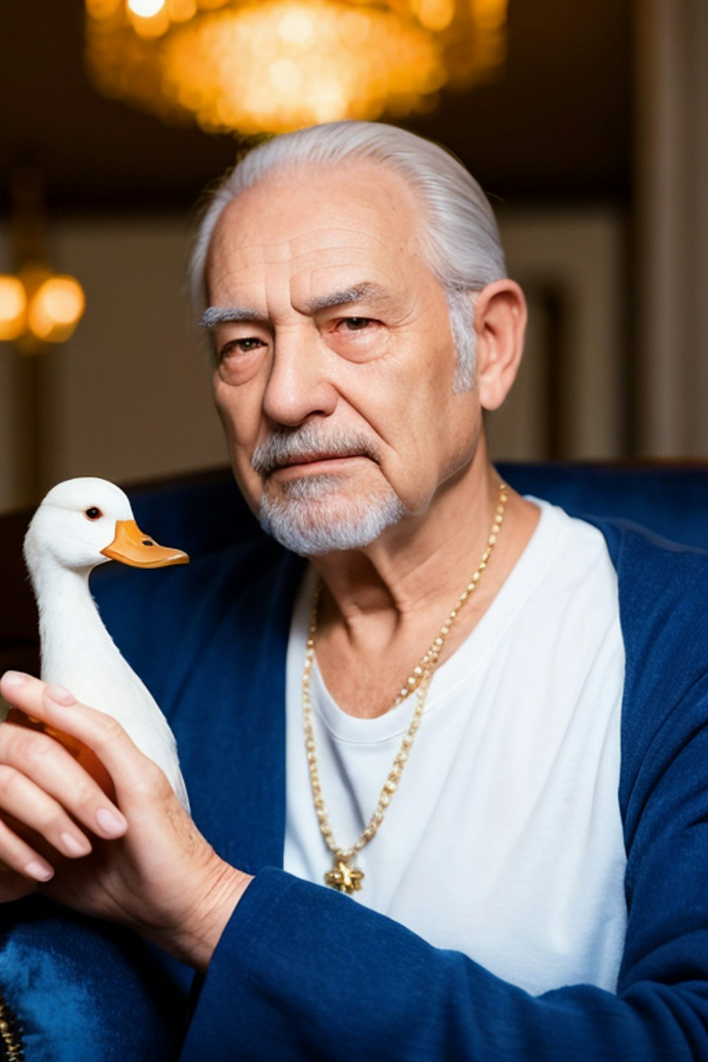 An underworld boss with an incomparable love for ducks. He wears a large, glittering jewel ring on h