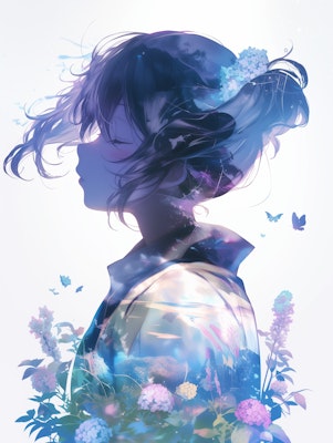 少女と紫陽花6