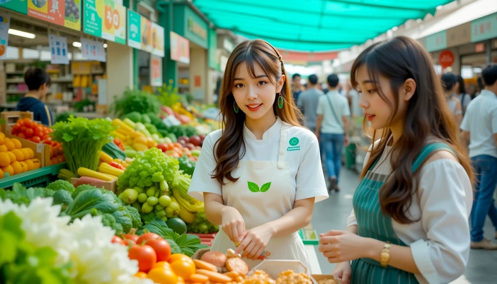 野菜市場でアルバイト