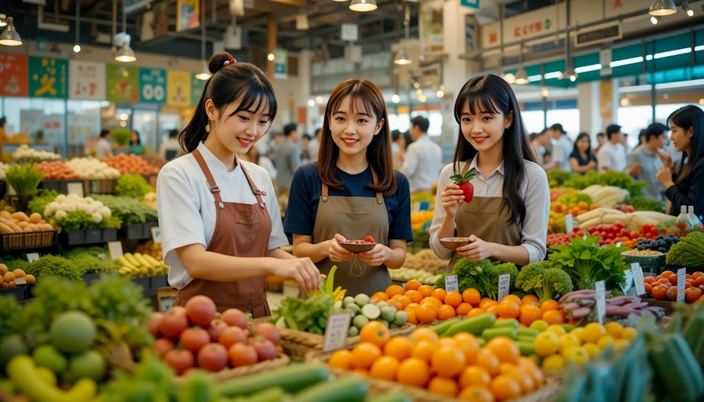 野菜市場でアルバイト
