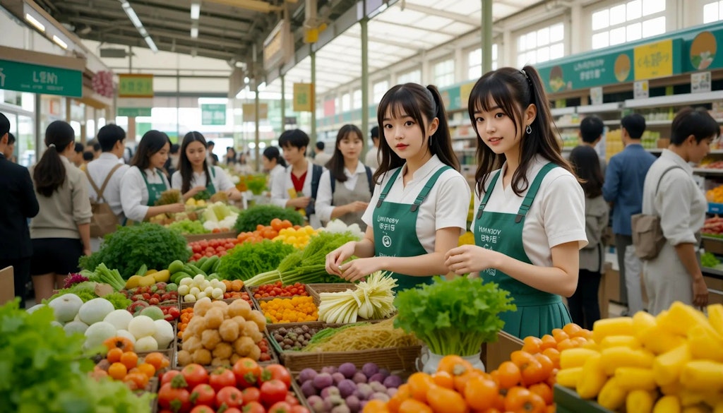 野菜市場でアルバイト