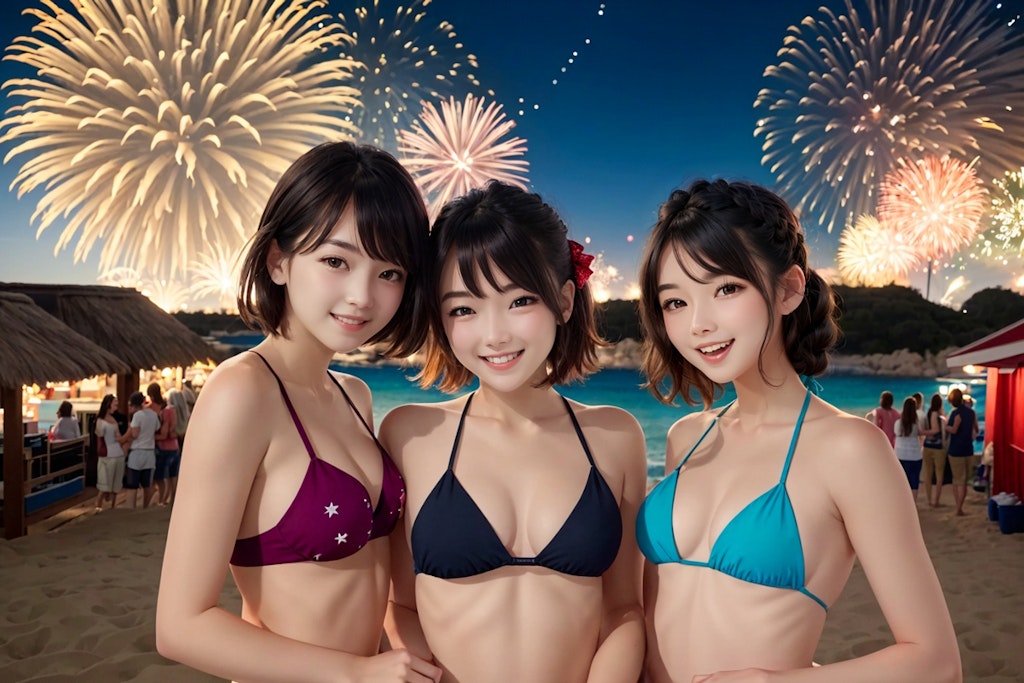 浜辺でパーティー🎆