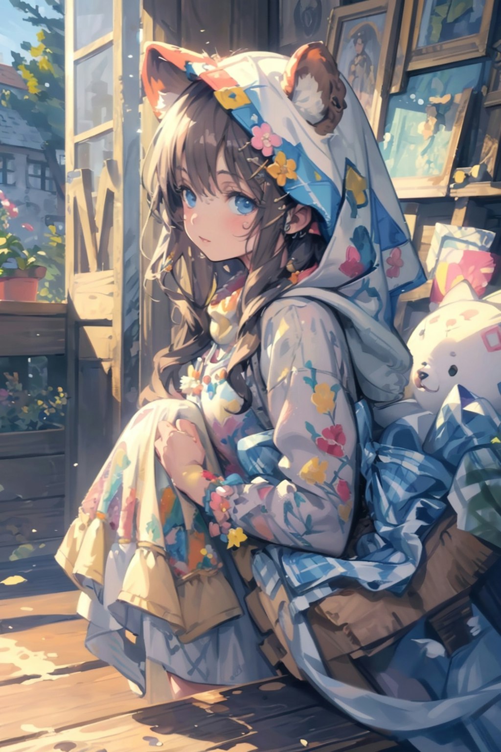 パーカー少女