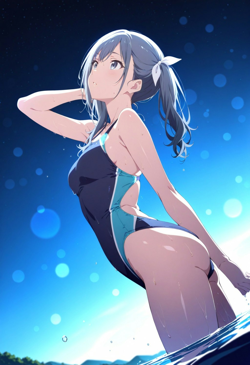 競泳水着少女