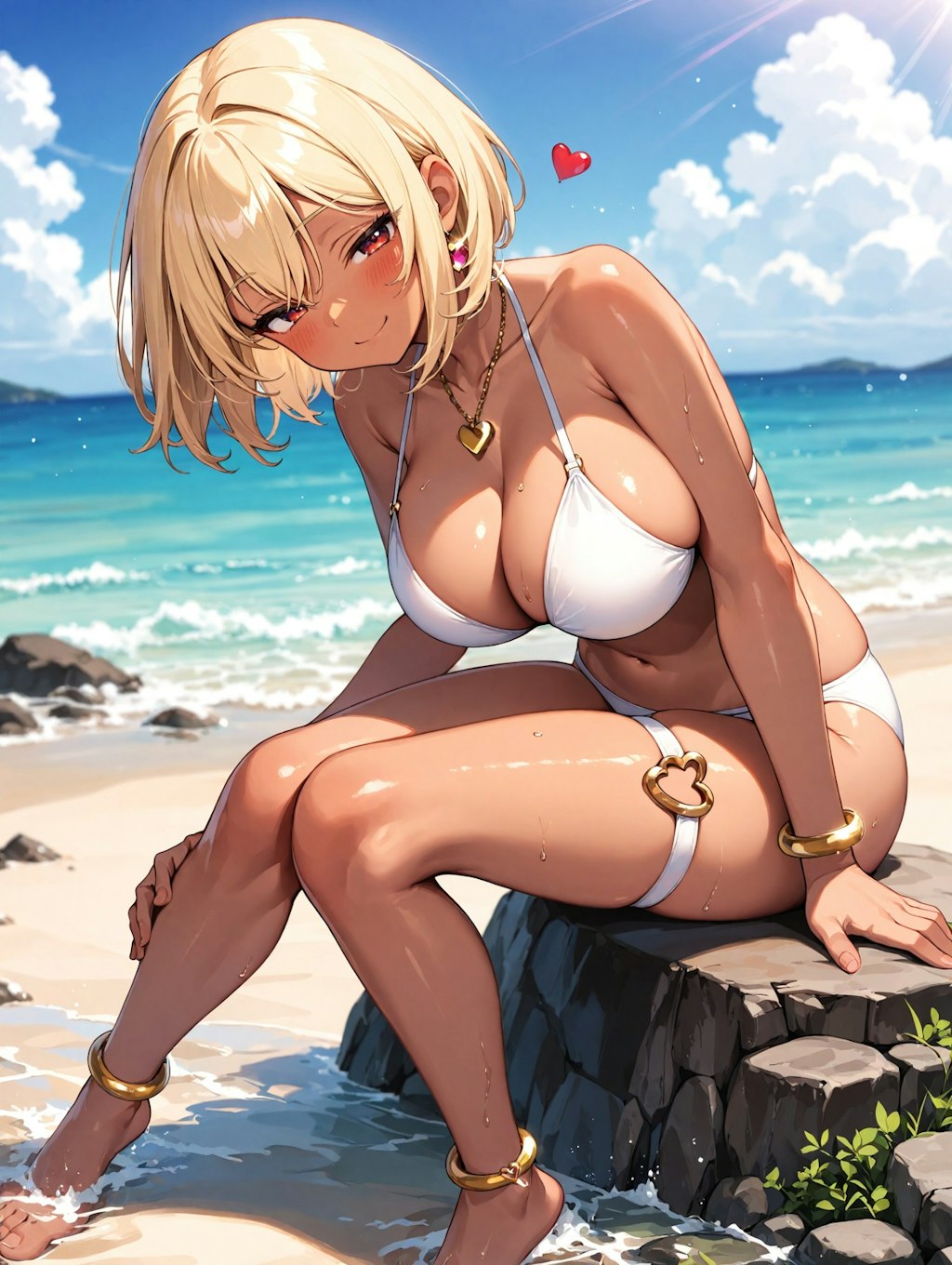 暑いので海