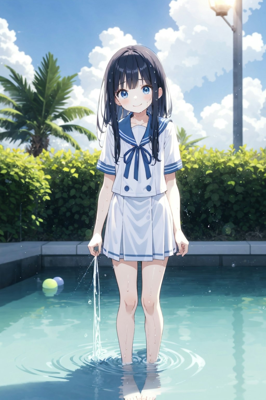 AQUA 制服のまま水遊び