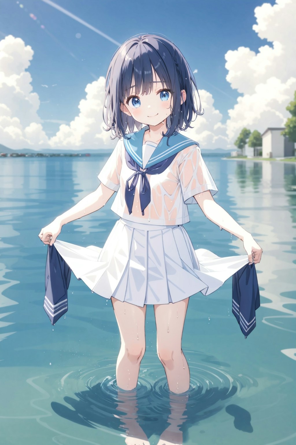 AQUA 制服のまま水遊び