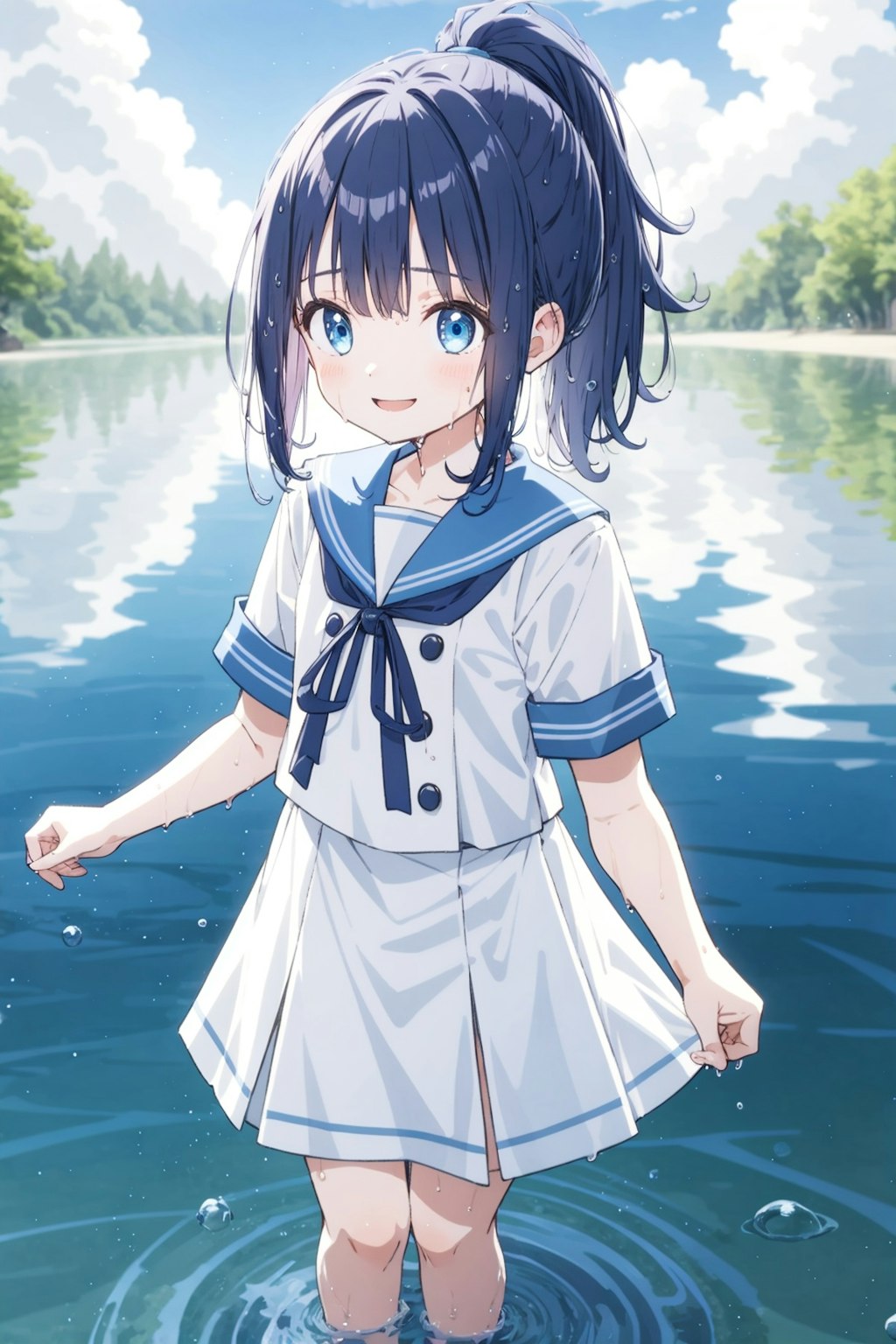 AQUA 制服のまま水遊び