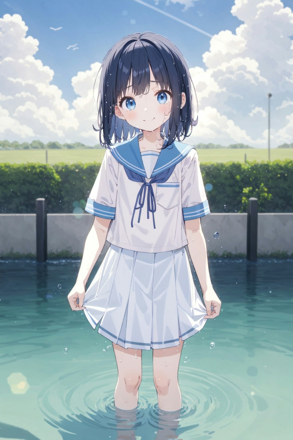 AQUA 制服のまま水遊び