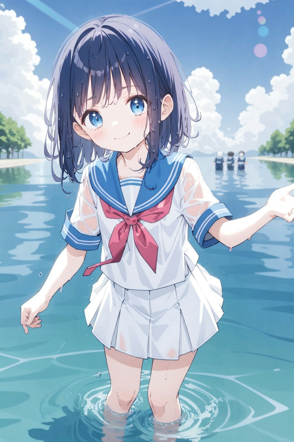 AQUA 制服のまま水遊び