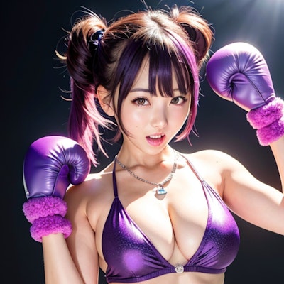 ボクシング　紫ビキニ1176-1180
