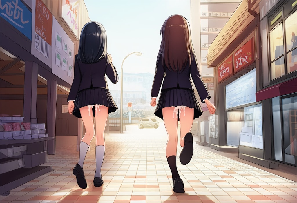 後ろからぶっかけられたJK