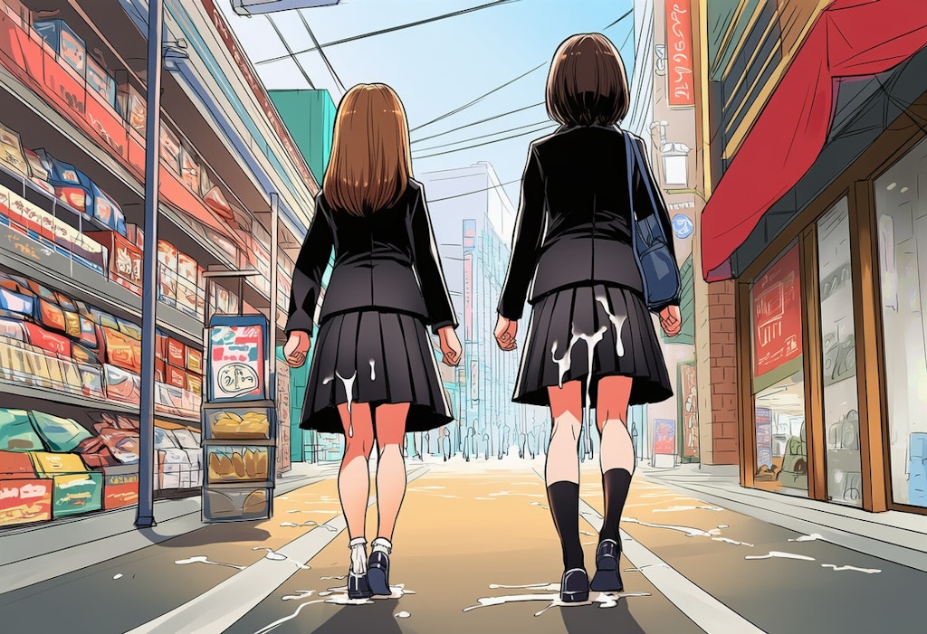 後ろからぶっかけられたJK