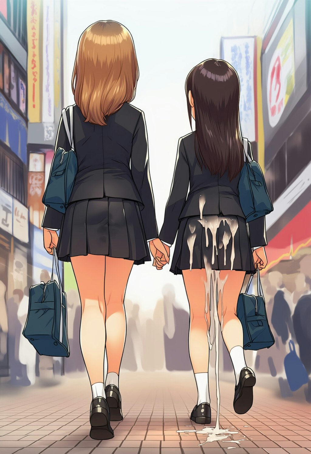 後ろからぶっかけられたJK