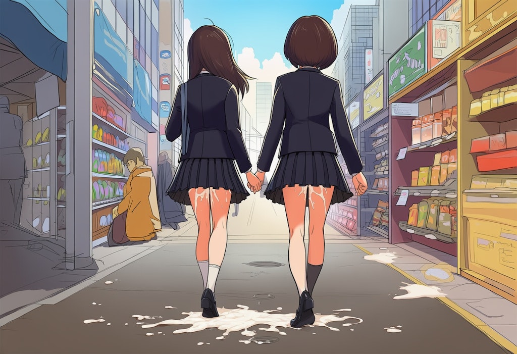 後ろからぶっかけられたJK