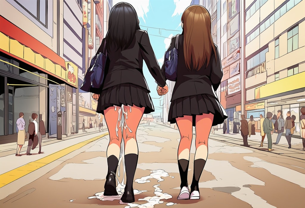 後ろからぶっかけられたJK