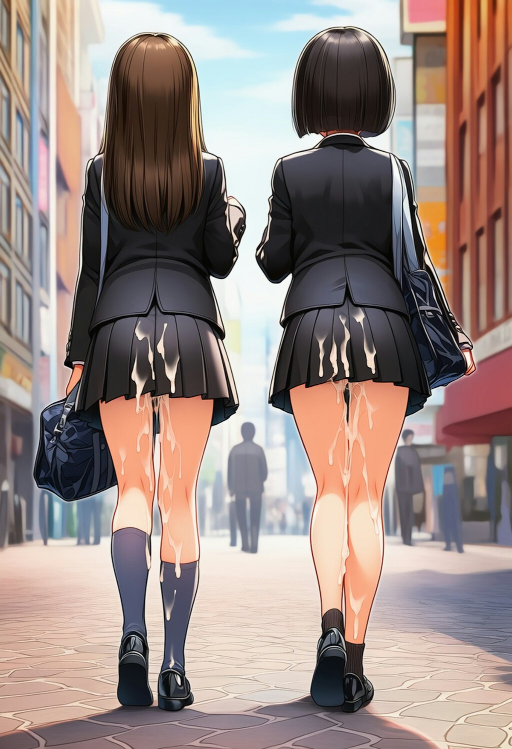 後ろからぶっかけられたJK