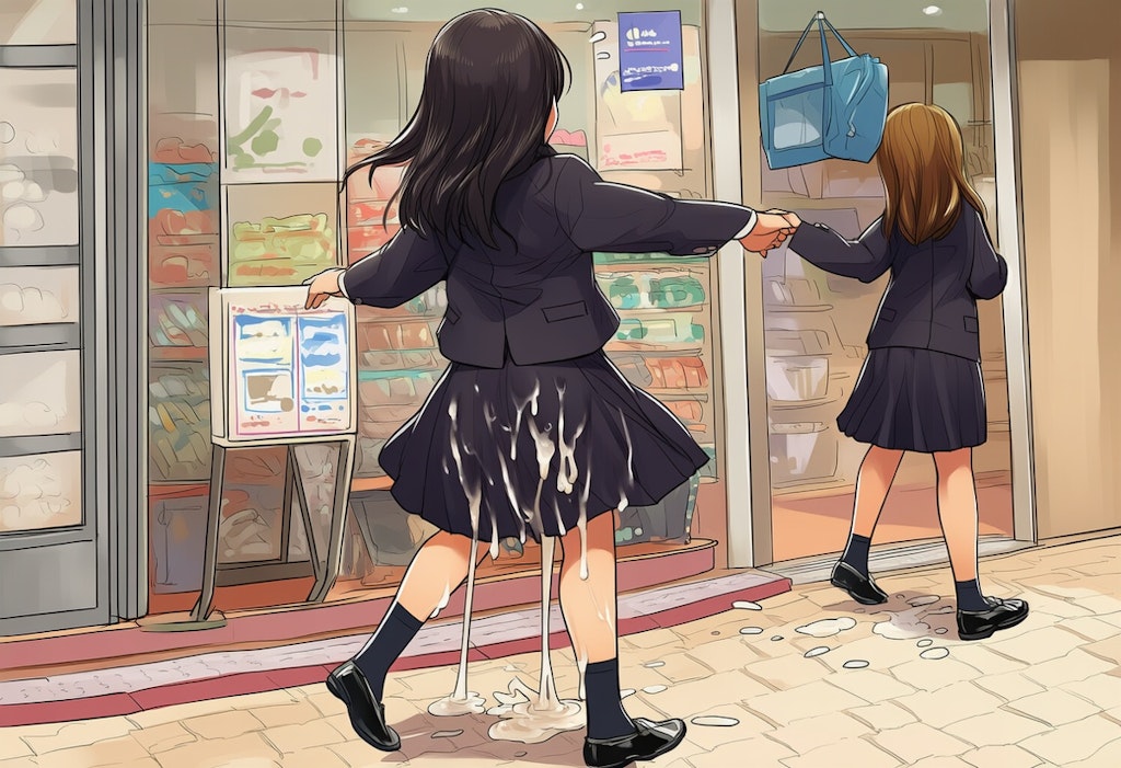 後ろからぶっかけられたJK