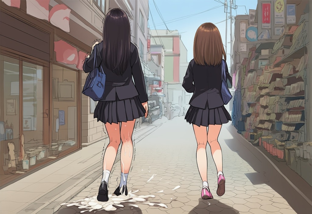 後ろからぶっかけられたJK