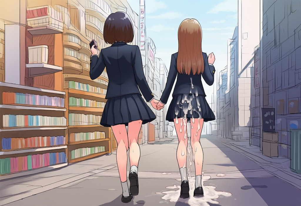 後ろからぶっかけられたJK
