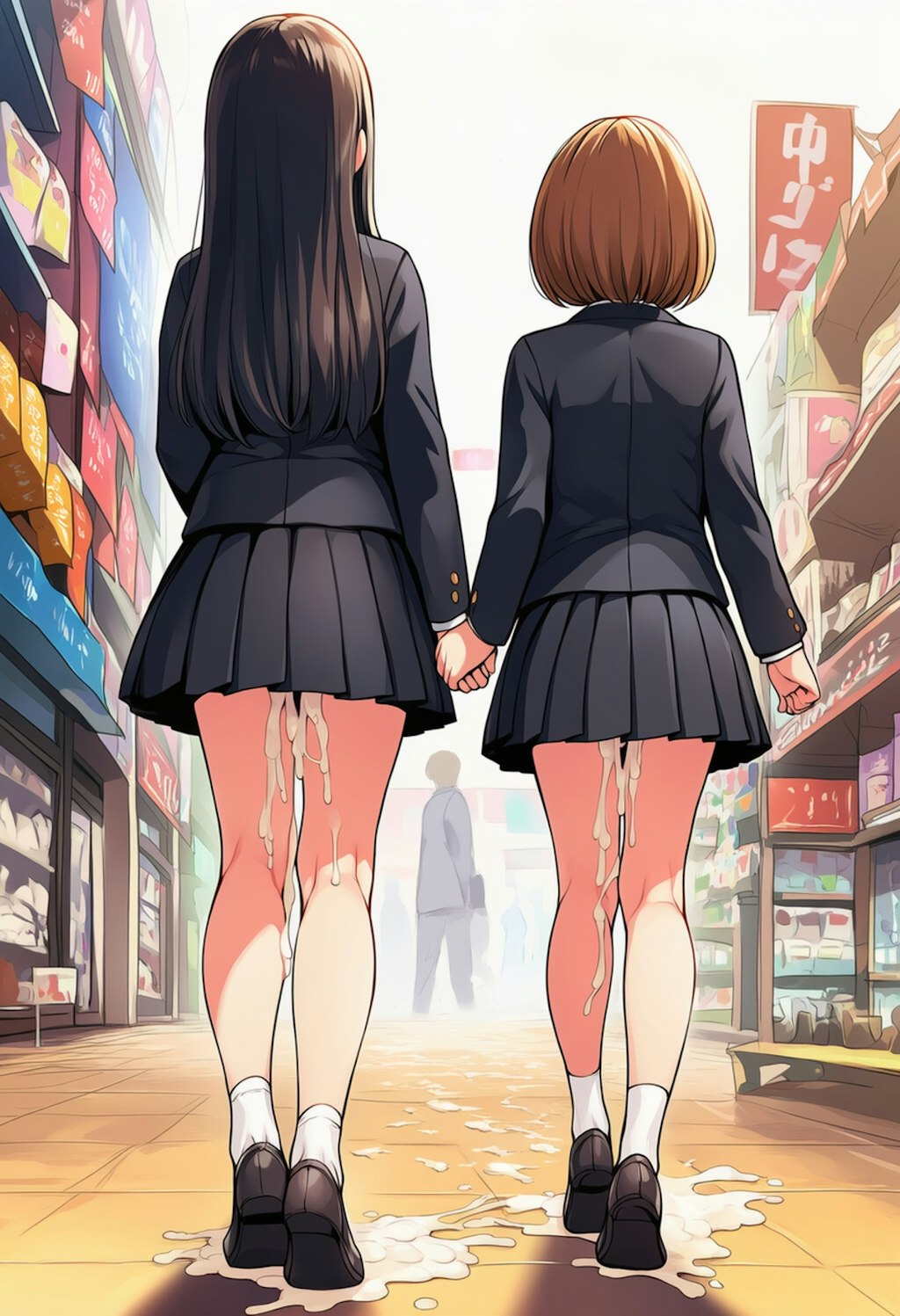 後ろからぶっかけられたJK