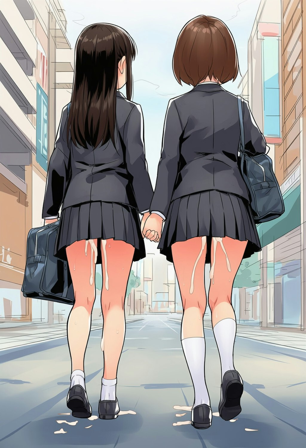 後ろからぶっかけられたJK
