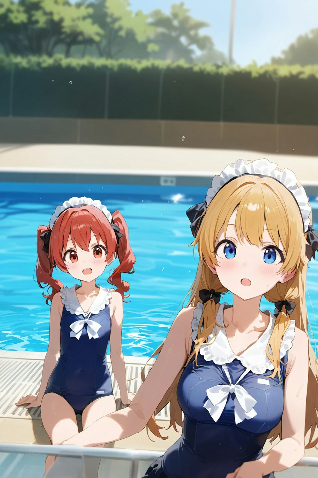 メイドスクールの水泳授業(¬_¬)