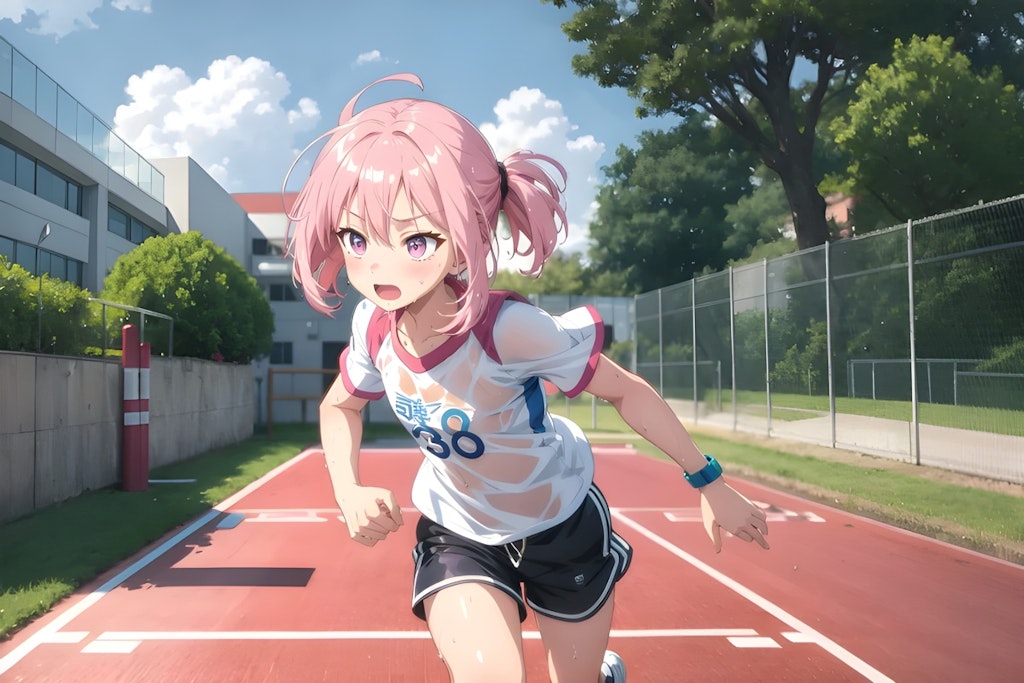 Practicing running for the sports festival