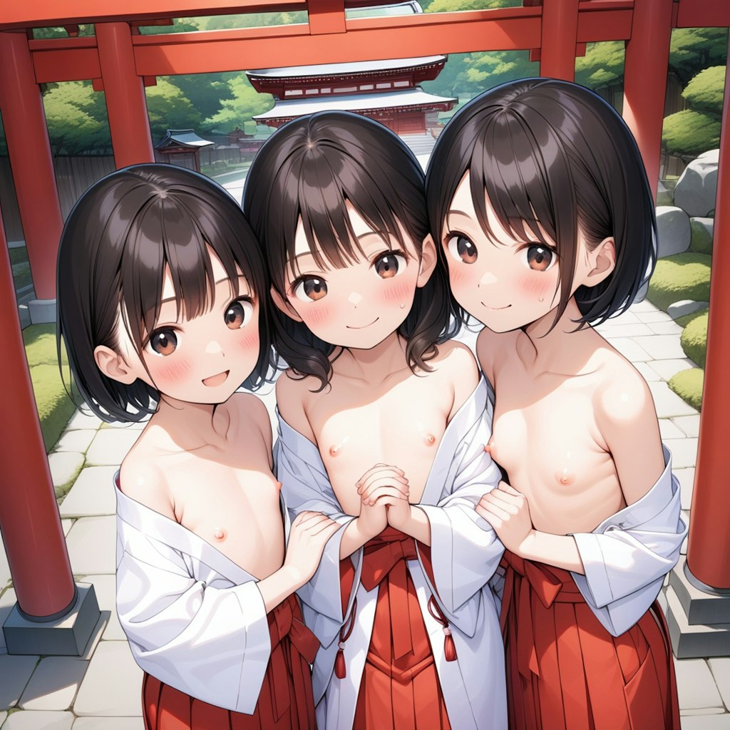 おっぱい丸出し巫女神社