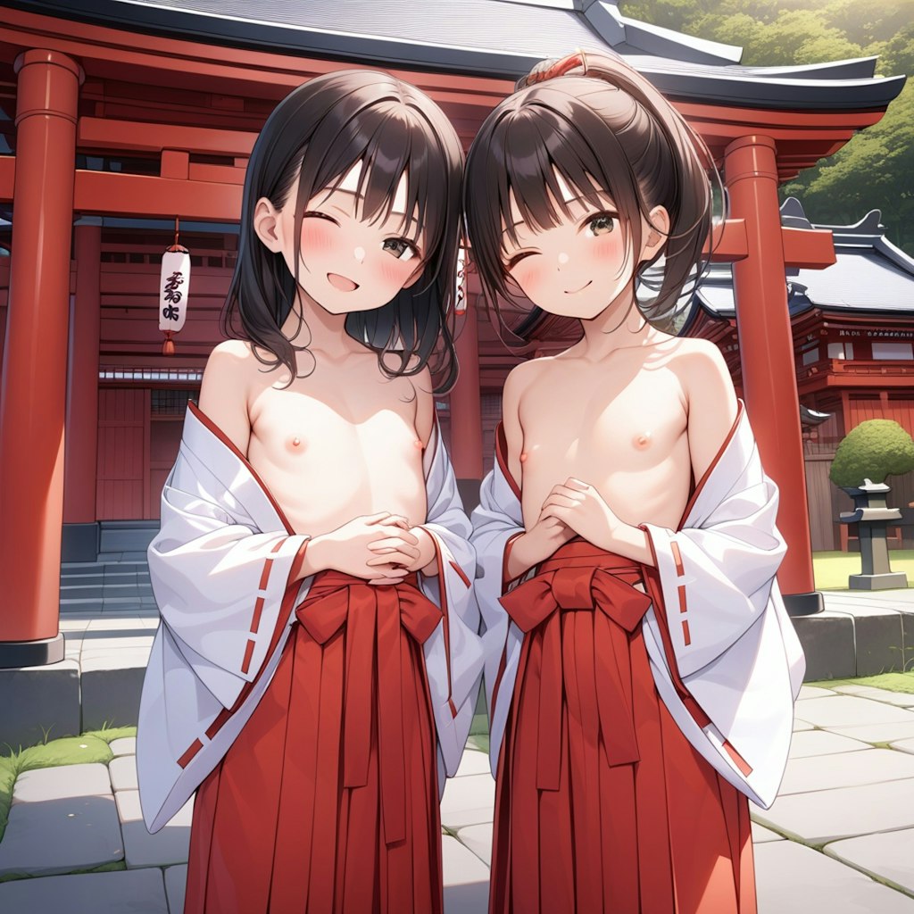 おっぱい丸出し巫女神社