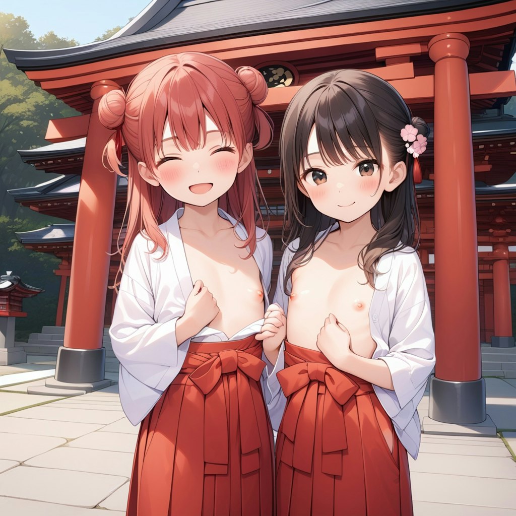 おっぱい丸出し巫女神社